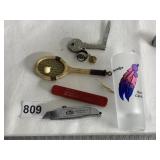 KEY KNIFE, CROSS PIN, SHOT GLASS