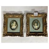 8X7 ORNATELY FRAMED CAMEOS OF FAMOUS WOMEN