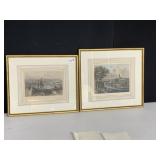 12X14 FRAMED AND MATTED ENGRAVING MARKED 1867