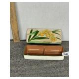 STANGL POTTERY COVERED DIVIDED DISH