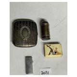 CIGARETTE CASE, LIGHTER, MATCHES