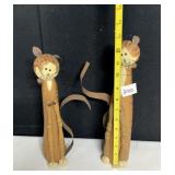 WHIMSICAL WOOD AND METAL TALL CATS