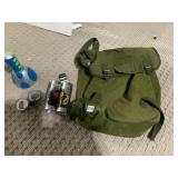 GREEN ARMY BAG, STARWARS PIECES ETC.
