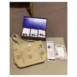 LIKE NEW WINNE THE POOH ZIP TOP TOTE, NOTE CARD