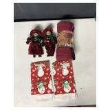 NEW FLEECE BLANKET, CHRISTMAS DISH TOWELS,