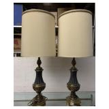 2 TALL BRASS LAMPS