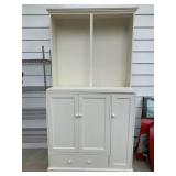 WOOD TWO PIECE SHELVING UNIT & TV CABINET 48"W X