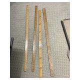 4 WOOD YARD STICKS