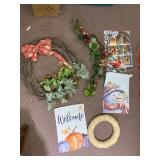 GRAPEVINE WREATH, WREATH FORM, GARDEN FLAGS,