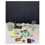 SPORTS MUGS, LIGHTED L, MUGS, FRIDGE MAGNETS