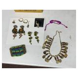 MOUSE LAPEL PIN, BEADED BRACELET, NEW PEACOCK