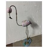 CEMENT AND METAL FLAMINGO FROM THE GARDEN SHOWS