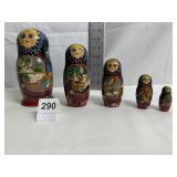 RUSSIAN NESTERS 5 PIECE HAND PAINTED