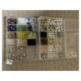 JEWELRY MAKING BEADS IN HOLDER 2 BINS