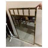 BRASS FRAMED MIRROR - HEAVY WELL MADE 48" H X 24"