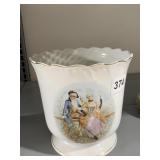 COURTING SCENE PLANTER AND CUPS AND SAUCERS