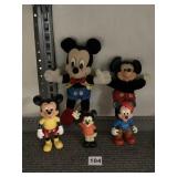 MICKEY PLUSH FIGURES MATTEL/APPLAUSE AND RUBBER