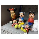 VINTAGE MICKEY FIGURES AND 2 PLUSH