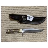 GAMEL RAIDER 3 BRASS RIVET BONE HANDLE NEW COND