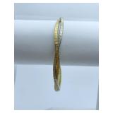 OVERLAP DESIGN WHITE AND YELLOW GOLD 7.5"