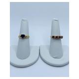 14K GOLD RING W/ PURPLE CENTER HEART SHAPE SZ.