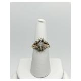 14K DIAMOND WEDDING BAND OLD CUT DIAMOND .60