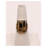 10K GOLD RING (GW) CENTER SZ. 6 W/ ONYX BACK 4.8