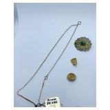 VINTAGE PIN/PENDANT MARKED ON BACK JERUSALEM 935