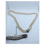 NECKLACE DOUBLE STRAND 20" & 24" IMITATION PEARLS