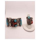 JBD MAKER MARK CUFF BRACELET W/ TURQUOISE CENTER