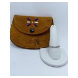 LEATHER MICH. COIN HOLDER AND SZ. 9 DIAMOND BAND