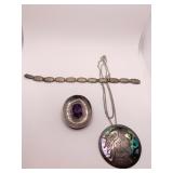 STERLING PIN W/ 4.25CM - STERLING FORGET ME NOT