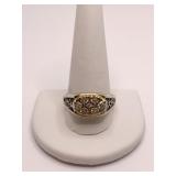 14K WHITE GOLD RING W/ 7 DIAMONDS - OPEN DESIGN