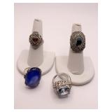 4 RINGS SZ. 5.5 TO 7 UNMARKED