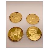 FOUR 2.125 OZT EACH - 24KT GOLD OVER SILVER -