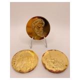 THREE 2.125 OZT EACH - 24KT GOLD OVER SILVER -