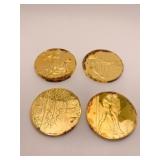 FOUR 2.125 OZT EACH - 24KT GOLD OVER SILVER - THE