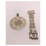 STERLING MEXICO 1.5" D PENDANT, STERLING PINS