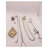 KIMBERLY PENDANT WATCH, SZ. 8 STERLING RING W/