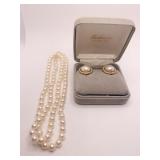 24" PEARL HAND KNOTTED NECKLACE 14K CLASP AND