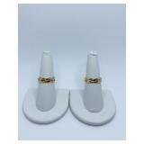 TWO GOLD BANDS SZ. 7 BRAIDED DESIGN 8.2 GRAMS