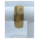 18K GOLD - VINTAGE MESH 3/4" WIDE BRACELET X 7.