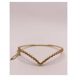 14K GOLD BANGLE BRACELET W/ V FRONT 5.0 GRAMS -