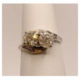 14K RING W/ 2 OLD CUT DIAMONDS ONE .60 & ONE .75