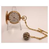 14K GOLD ELGIN POCKET WATCH 36.3 GRAMS - ENAMELED