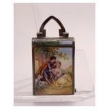 VINTAGE TRAVEL PORCELAIN COURTING SCENE PENDANT
