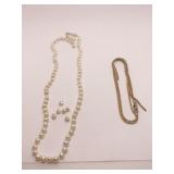 ITALY 925 BROKEN CHAIN AND PEARLS BROKEN STRAND