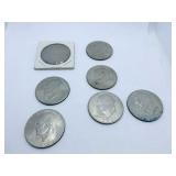 7 EISENHOWER DOLLARS, 1974, (3) 1971- TWO D