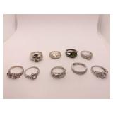5 STERLING RINGS (.645 OZT) INCL. ELEPHANT, OPEN