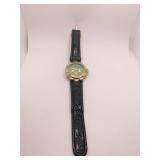 NETEC QUARTZ WATCH JAPAN MOVEMENT - GREEN LEATHER